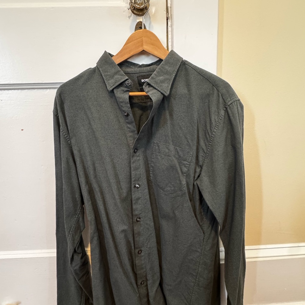 Bonobos Dar Green Button-Up Shirt